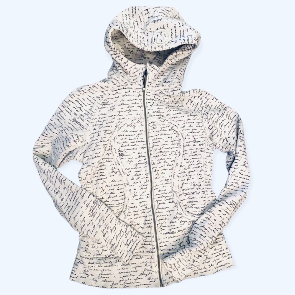 lululemon athletica Cream Hoodie with Black Script